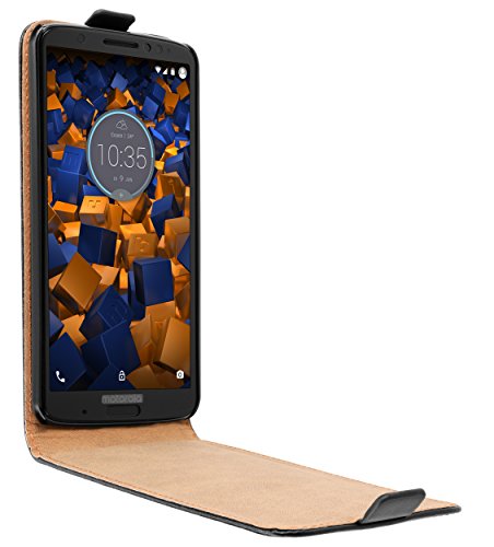 mumbi Flip Case Compatible with Motorola Moto G6 Plus Black - Image 2