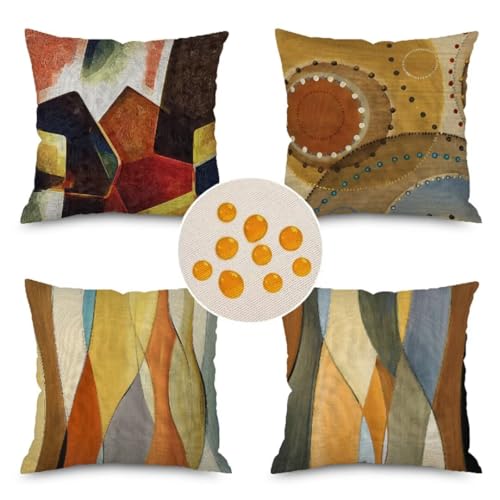 Housse coussin graffiti abstrait marron 50x50 d'extérieur imperméable - 2