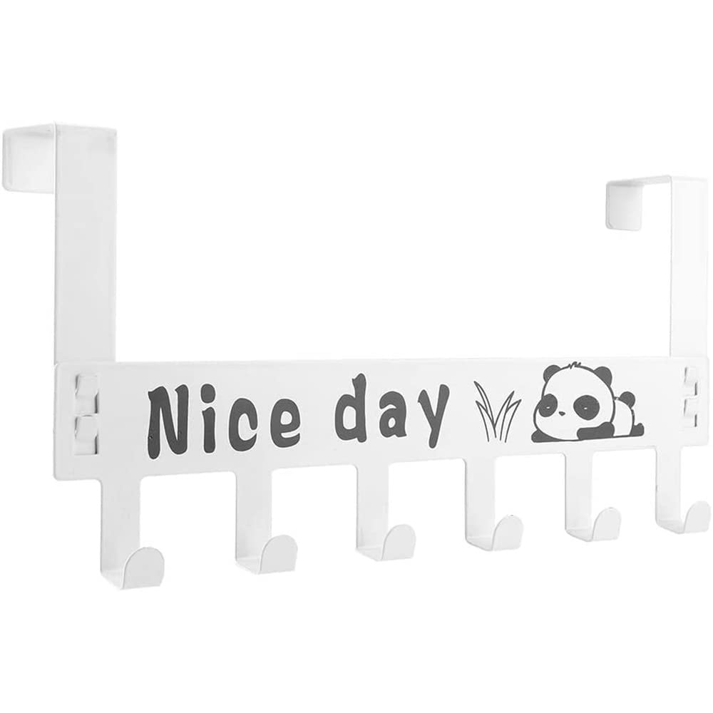DOCAT Over The Door Organizer Rack Over Door 6 Hook Hanger Rack Clothes Holder for Closet Bedroom Bathroom (White)-image-29