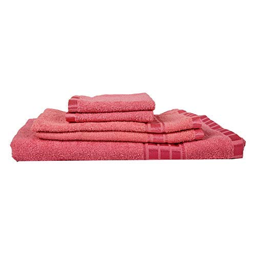 Juego de toallas de baño de algodón rosa de 5 piezas para el cuidado diario Toalla-Ley-029