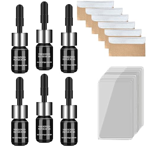 Nano Glass Repair Fluid - Magic Glass Nano Repair - Windshield Repair Kit - Glass Nano Repair Solution - Automotive Glass Repair Kit for Chips, Cracks (6 Packs)