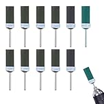 12Pcs 400-2000 Grit Sanding Drums for Dremel Rotary Tool, Sanding Bits Set, Metal Mandrel Abrasive Grinding Polish Sticks for Wood, Glass, Jewelry, Ceramics, Metal