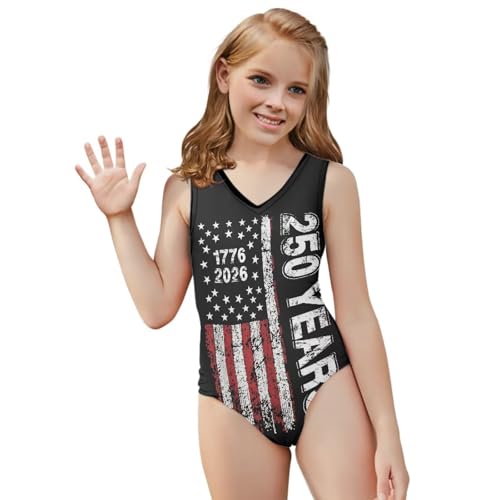 Image of Cartoon Pattern Kids Girls Bathing Suits One Piece Swimsuit Soft & Quick Dry, 5-14Years
