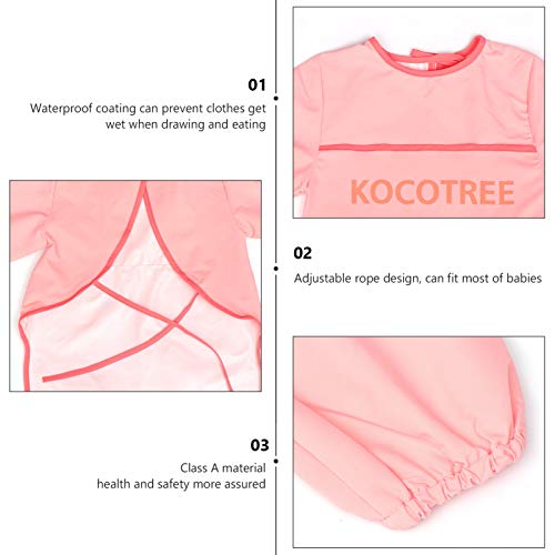 Amosfun Unicórnio Rosa à Prova D'água Babador de Alimentação para Bebê Cartoon Unicórnio Avental de