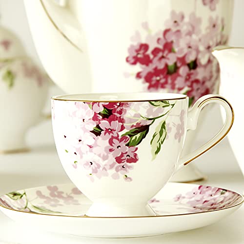 15 Pieces Tea Sets for Adults Coffee Cup Set for Afternoon Tea Porcelain Tea Cup and Saucer Set Bone China Cups Set of 6 - Image 6