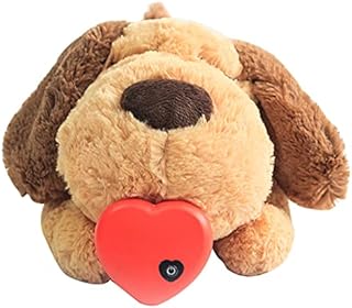 Puppy Toy with Heartbeat, Puppies Separation Anxiety Dog Toy Soft Plush Sleeping Buddy Behavioral Aid Toy Puppy Heart Beat Toy for Puppies Dog Pet (Dog)