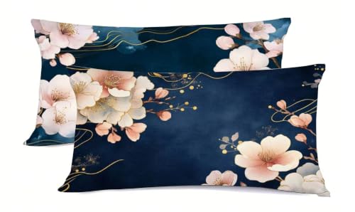 Taie d'oreiller 40x70cm fleurs thermorégulatrice protège oreiller bz-431