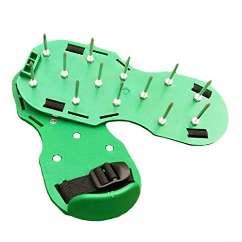 Finerun Lawn Aerator Shoes Spiked Shoes for Soil Secure Strap 26 Spikes Adjustable Straps