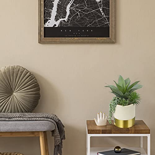 Hollyone 30CM Artificial Succulent Plants, 12" Fake Maguey with Succulents in Gold Ceramic Pot - Image 4
