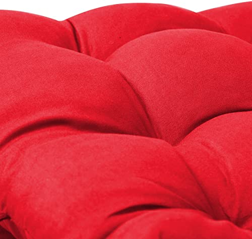 Image of Super Comfy Long Rocking Chair Cushion /Bench Back Seat Pad Cotton Handmade Quilts (Red -18 x 50 Inch)