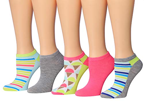 Tipi Toe Women's 20 Pairs Colorful Patterned Low Cut/No Show Socks NS183-AB