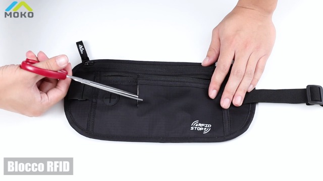 MoKo Borsa da Cintura - Marsupio Regolabile Porta Oggetti Portafoglio di Nascosto per Viaggio, Sacchetto Impermeabile con Foro per Auricolare, Grigio
