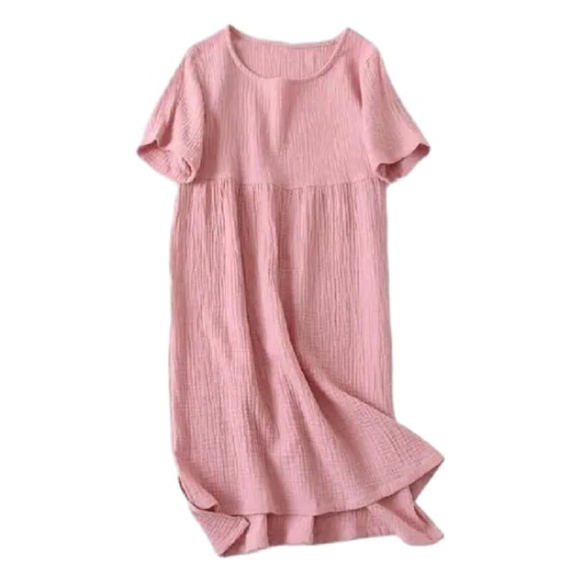 Chemise de nuit en coton femmes M-XL robe de nuit été manches courtes