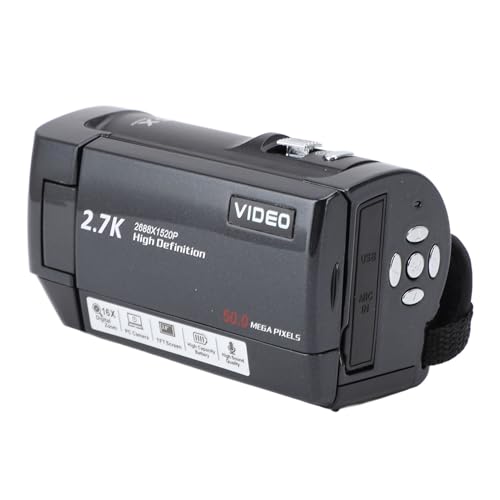 Câmera de Vídeo, Filmadora Com Zoom Digital 16x, Tela de 2,8 Polegadas HD 50MP Cam Corder para Viage