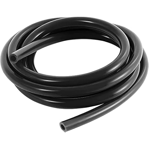 XINLIYA Silicone Vacuum Tubing Hose Line, 10 Ft 1/4" (6mm) Inner Diameter Hose, High Tempterature 130PSI Max Pressure for Multiple Use, Auto Replacement Vacuum Hose Line for Vehicle Radiator (Black) Cover