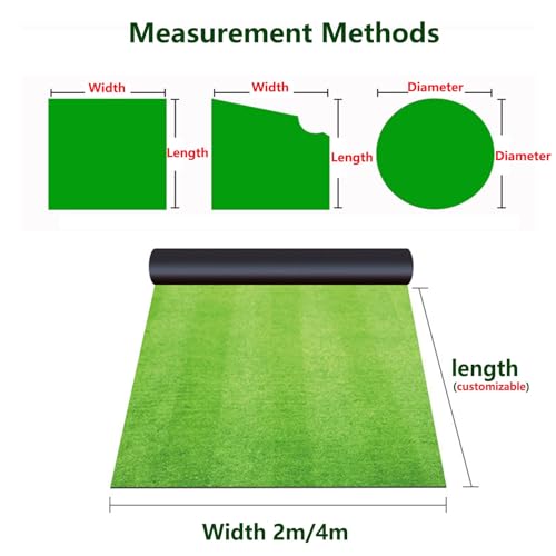 Tappeto in erba artificiale realistica, spesso tappeto erboso sintetico per giardino, balcone e patio, tappeto verde (dimensioni: 2 x 6 m)