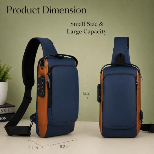 Image of Sling Bag for Men & Women- Crossbody Sling Bag for Travel, Cycling & Hiking | Waterproof Shoulder Bag with Compartment and Zipper Pockets