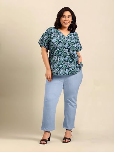 Image of Fashion Plus PlointTrandy Textured Trousers for Women | Women Loose Fit Trousers | Women's High-Waisted Pant | Women Trousers Pants | Korean
