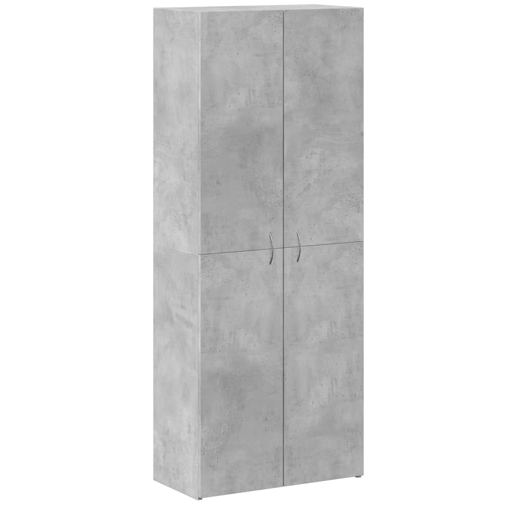 vidaXL Armadio di archiviazione Grigio cemento 60x32x153 cm Legno di ingegneria, unità di stoccaggio con schienali