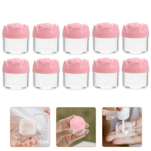OHPHCALL 12 Piezas Embotellado Transatlántico Tarros De Crema Facial Recargable Pequeños Tarros De Crema De Viaje Tarros De Crema Vacíos Tarro De Crema Artículos De Aseo El Plastico Rosa