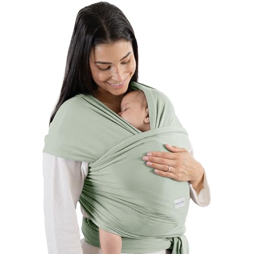 Image of Comfy Cubs Baby Wrap Carrier - Soft & Secure Fit Cotton Blend Baby Carrier Newborn to Toddler - Hands-Free & Lightweight Infant Wrap - Adjustable, One Size Fits All Toddler Sling - Fern