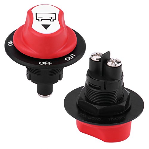 Interruptor de desconexión de batería Qiilu Interruptor del aislador de la batería máx. 50V 50A CONT 75A INT para automóviles/vehículos todoterreno/camiones