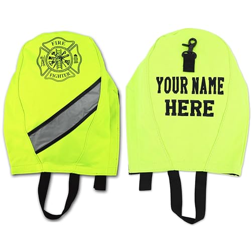 Lightning X Customizable Firefighter SCBA Air Pak Respirator Face Piece Mask Bag w/Embroidered Name - FLUORESCENT YELLOW