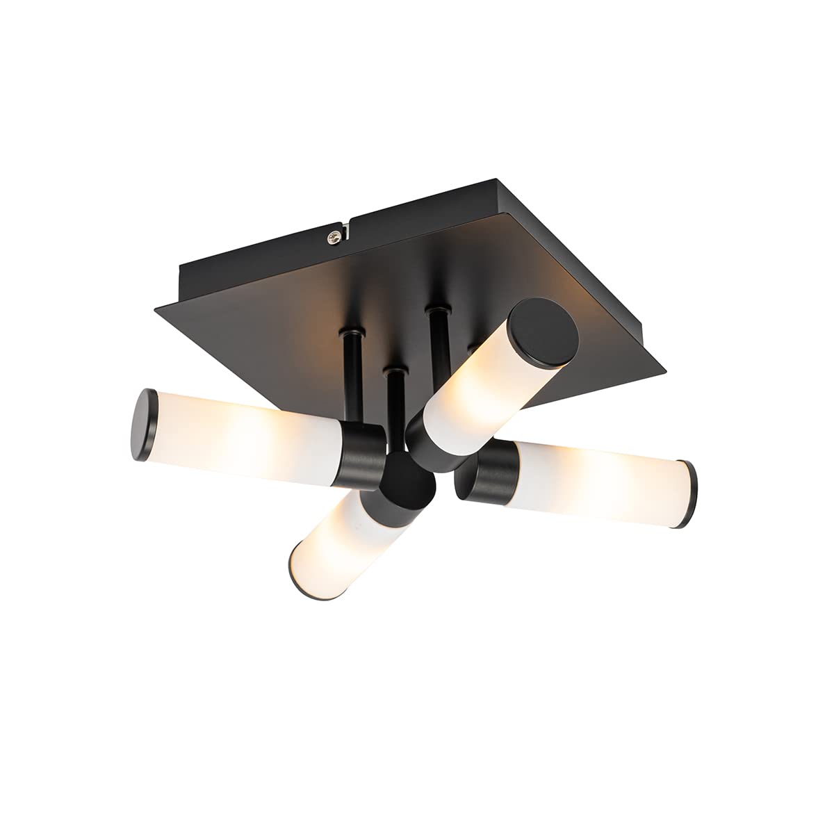Qazqa bath - Lampada da soffitto Moderno - 4 luce - L 23 cm - Nero - Moderno - Bagno