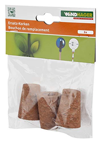 Windhager Rosenkugel-Korken, Ersatzkorken für Gartenkugel, 3 Stück für 12-16 cm Kugeln, 3 x 13 x 13 cm