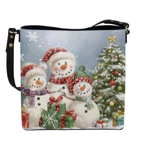 Image of HUGS IDEA Boho Bags for Women Leather Handbag Shoulder Bucket Crossbody Purse