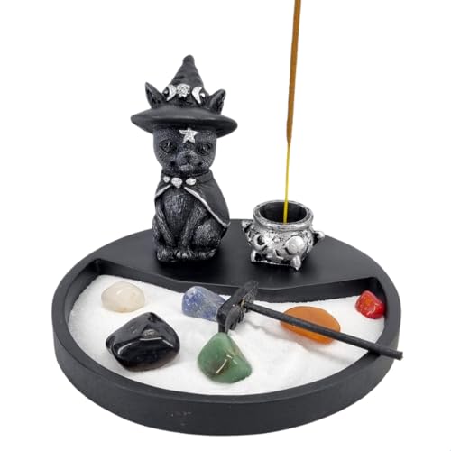 Grupo Stillo Decor & Home Jardim Zen Japonês Gato Bruxo Wicca + Caldeirão Mágico Céu