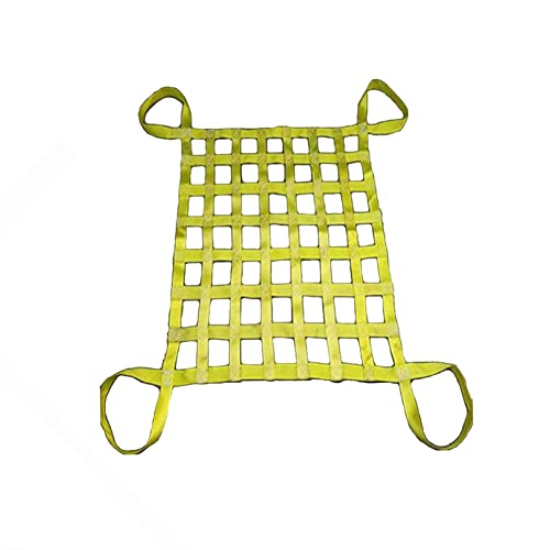 Red de elevación de nailon plano resistente de poliéster duradero para levantar objetos pesados con correas reforzadas, malla de 3 x 3 m, 15 cm