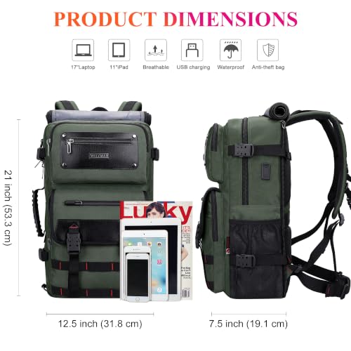 Image of WITZMAN Carry On Travel Backpack for Men Fit 17 Inch Laptop Airline Approved 3 in 1 Laptop Backpack