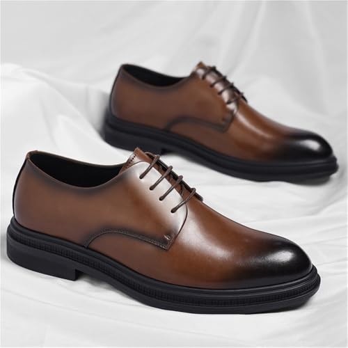 Mens Dress Shoes Summer Perforated Leather Shoes Business Formal Shoes British Style Oxford Shoes Breathable Shoes for Suit Commuting Shoes Mens Office Shoes Fashion Shoes(Brown,7)2