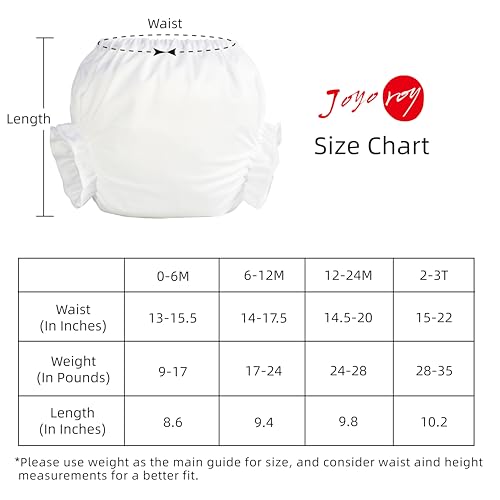 Joyo roy 4pcs Baby Bloomers for Toddler Girls White Diaper Covers for Girls Toddler Bloomers for Under Dresses Cute Ruffle Bloomer Pants Cloth Diaper Covers Plastic Training Pants for Toddlers 2T-3T4