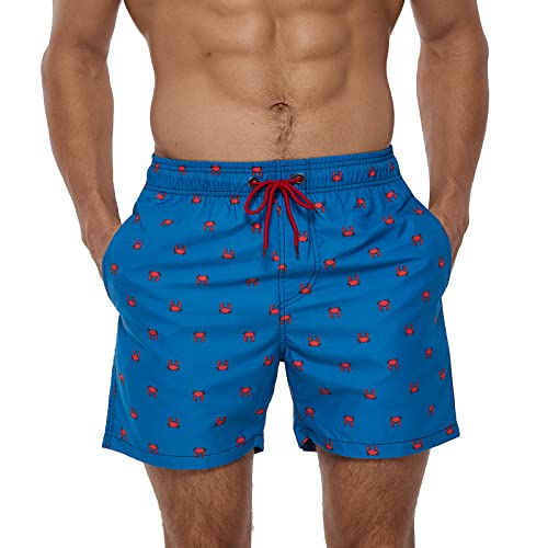 TMEOG Bañador Hombre Pantalones Cortos de Baño Bañadores Surf Playa Hombre Secado Rápido Shorts de Natación(Azul,XL)