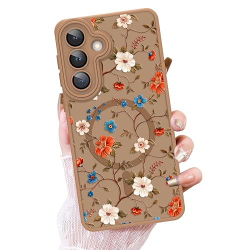 Coque antichoc haut de gamme Samsung S26 - OOK Floral givré premium compatible MagSafe
