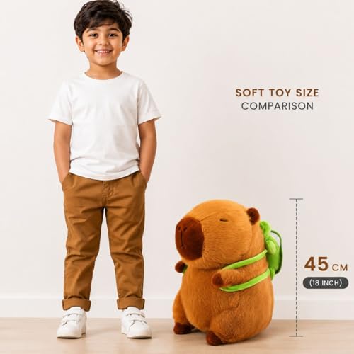 Image of Capybara 45cm | Ultra Soft Plush Stuffed Toy | Cute Hugging Pillow | Gift for Kids Boys Girls