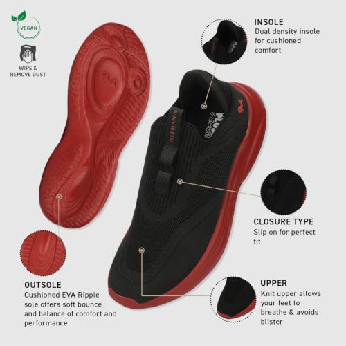 Image of Neeman's RapidBreeze Vigor Slip On Shoes for Men | Breathable Knit Casual Sneakers | Lightweight Cushioned Walking Shoes | Comfortable, Travel & Office Footwear