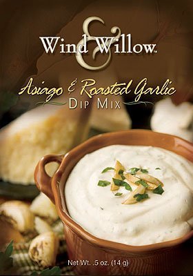 Wind and Willow Asiago & Roasted Garlic Dip Mix - .4 Ounce (4 Pack) by Wind & Willow