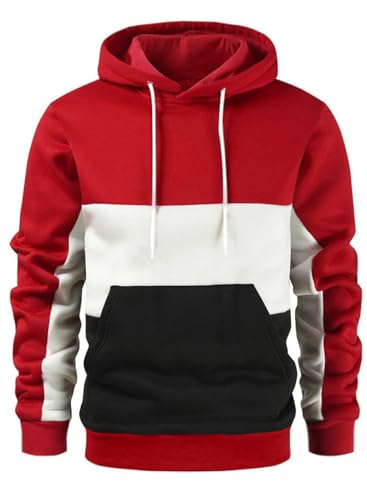crazy bean Colour Block Hoodie for Men crazy bean Colour Block Hoodie for Men