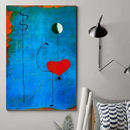 ZHAOZIQQ Joan Miro Surrealism Poster Heart Rings Blue Artworks Picture Print Wall Art Painting Canvas Gift Decor Homes Decorative Unframe 12x18inch(30x45cm) ZHAOZIQQ Joan Miro Surrealism Poster Heart Rings Blue Artworks Picture Print Wall Art Painting Canvas Gift Decor Homes Decorative Unframe 12x18inch(30x45cm)