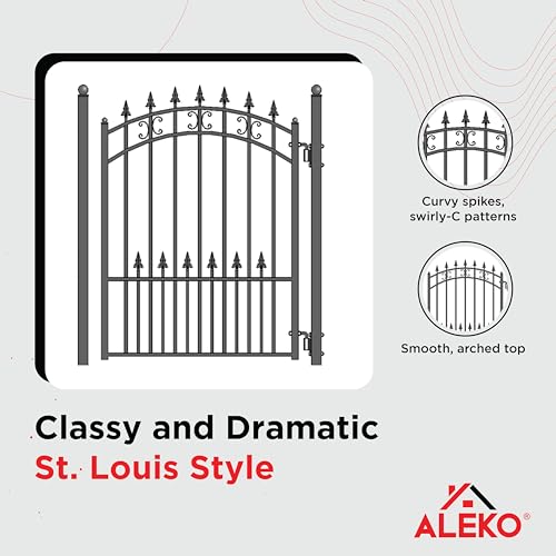 Image of ALEKO Steel Pedestrian Gate - St. Louis Style - 5 ft.