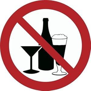 Genuss von Alkohol verboten Aufkleber Ø 10 cm gemäß ISO 7010, ASR A1.3 (wetterfest)