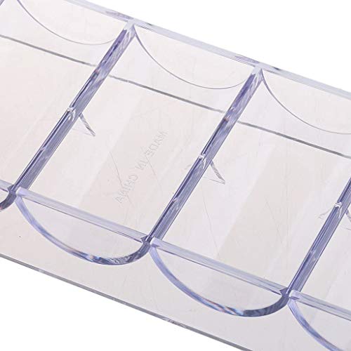 POFET 5 Stück Acryl Poker Chips Tablett 100 Chips Aufbewahrungskoffer für Party Home Casino Spiel 20,5 x 7,8 x 2,8 cm ohne Abdeckung