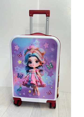 Image of Handcuffs Kids Carry On Luggage Hardside Rolling Suitcase 20 Inches Travel Trolley Bag (Pink)