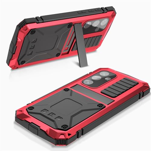 Coque Samsung S25 protection écran et corps en métal rouge ultra résistante