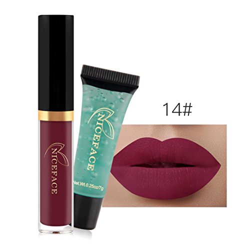 24 Colores Profesional Pintalabios Mate Labial de Maquillaje Larga Duracion Gel limpiador para Niñas por ESAILQ F