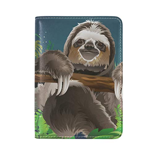 Preisvergleich Produktbild Grünwald Faultier Reisepass Reisepasshülle Ausweis Hülle Echtes Leder Hülle Schutzhülle für Reisen Männer Frauen