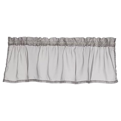 United Curtain Summit Sheer Voile Straight Valance, 56" x 14", Silver Cover